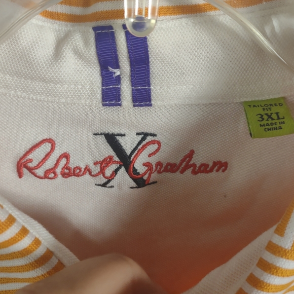 Robert Graham Tailors Fit Orange Polo Shirt 3 XL - Picture 4 of 4